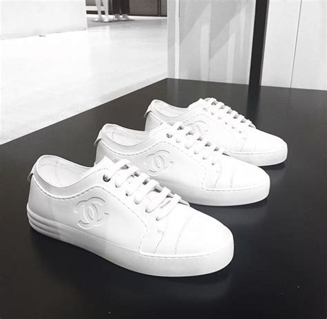 chanel white leather sneaker|chanel white sneakers for women.